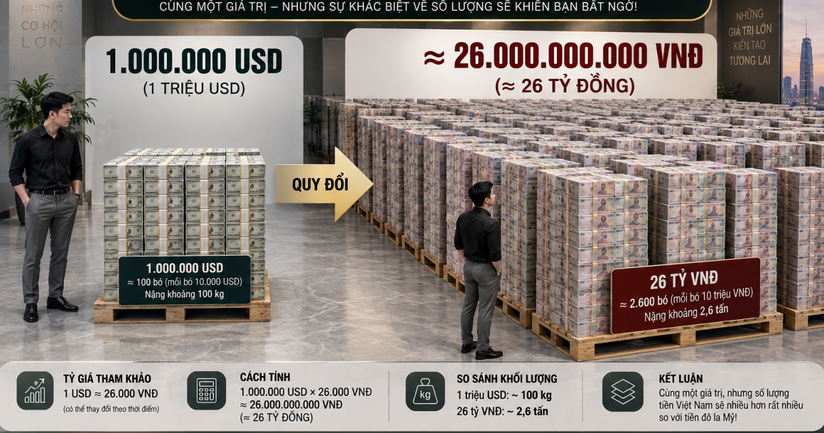 1 Triệu USD Bằng Bao Nhiêu Tiền Việt Nam Mới Nhất? 1 Triệu USD Nhiều Như Thế Nào?